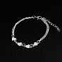 Luminous Alloy Heart Link Bracelet with Curb Chains, Glow In The Dark Jewelry for Women