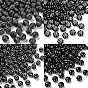 Непрозрачные акриловые бусины, серебристого металла, обвитыми, чёрные