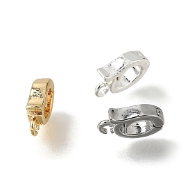 Brass Enhancer Shortener Bails, Hinged Pendant Bails, with Loop, Rack Plating, Long-Lasting Plated