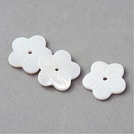 Perles de coquillage de mer naturelle, fleur