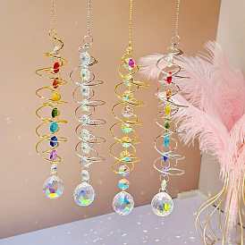 Teardrop Glass Suncatchers, Spinner Metal Hanging Ornaments, Rainbow Maker, for Garden & Home Decoration