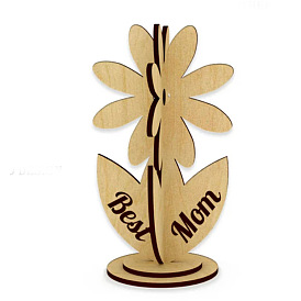 Wooden DIY Painting Display Decorations, Mother's Day Gift Sculpture for Home Desktop Ornament