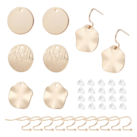 DIY Earring Making Kit, Including Brass Pendants, Brass Earring Hooks, Plastic Ear Nuts