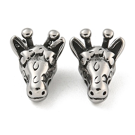 Retro 304 Stainless Steel Beads, Giraffe