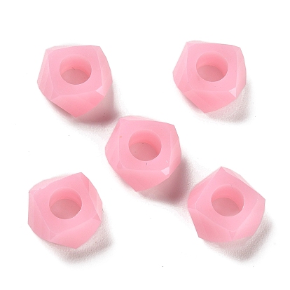 Resin European Beads, Large Hole Beads, Faceted, Polygon