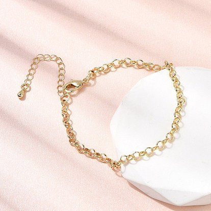 Браслет-цепочка из латуни для женщин, стойки покрытие, без свинца и без кадмия, долговечный