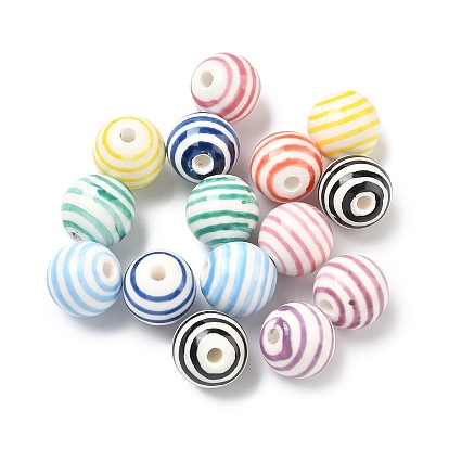 Фарфоровые бусины ручной работы, круглые, пастельный фарфор