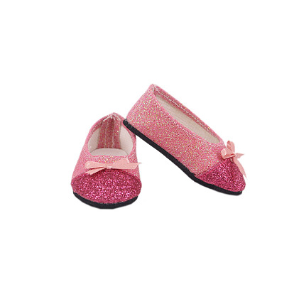 Кукольные туфли из искусственной кожи на плоской подошве, с бантом, для 18 "Аксессуары для американских кукол