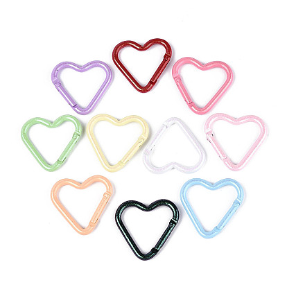 Окрашенные распылением пружинные кольца из сплава, с блеском порошок, сердце, без кадмия и без свинца