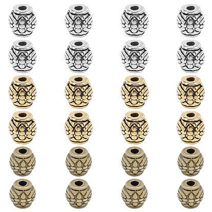 Tibetan Style Alloy Beads, Cadmium Free & Nickel Free & Lead Free, Drum