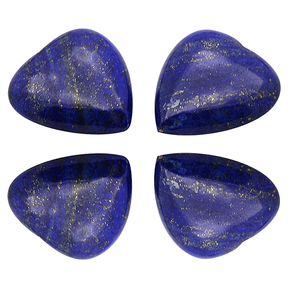 4 кабошоны из натуральных драгоценных камней, сердце