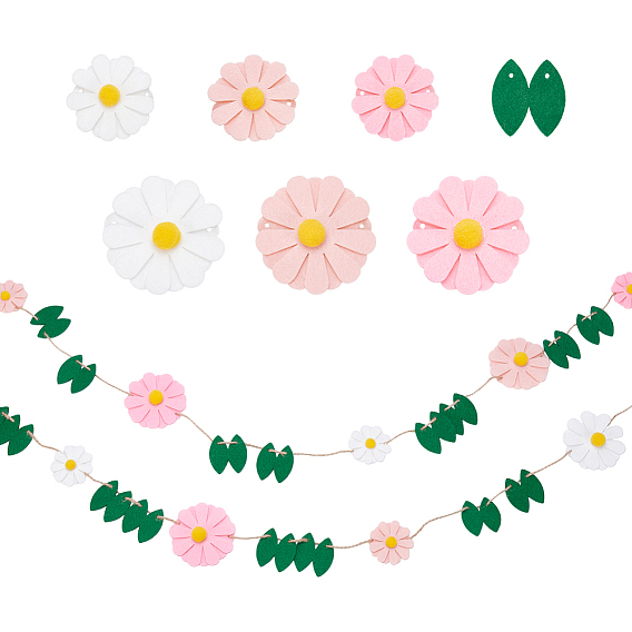 Фетровые цветочные подвесные баннеры, для украшения свадебной вечеринки