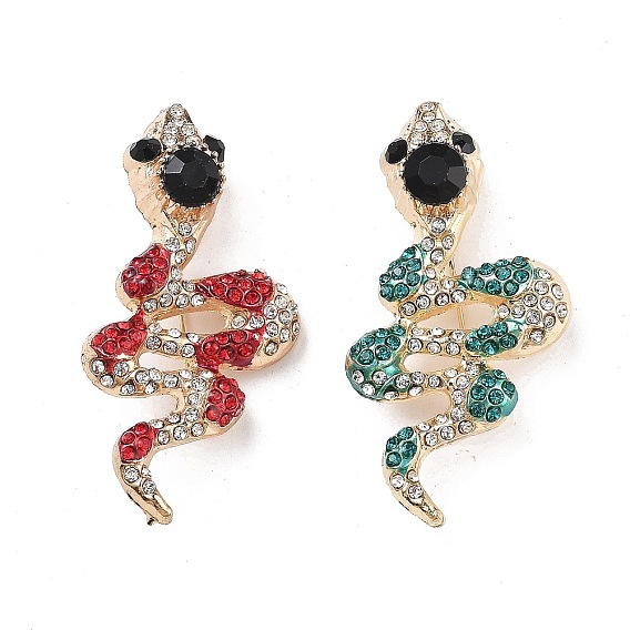 Брошь-булавки из сплава змеи со стразами