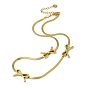 304 Женские ожерелья с подвеской-бантом из плоской цепочки-змейки из нержавеющей стали