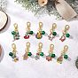 10 шт. 10 стили подвеска с эмалевым сплавом на рождественскую тематику, с алюминиевыми подвесками-колокольчиками и поворотными карабинами из сплава