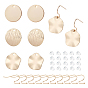 DIY Earring Making Kit, Including Brass Pendants, Brass Earring Hooks, Plastic Ear Nuts