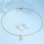Alloy Clover Jewelry Set, Stud Earrings & Pendant Necklace
