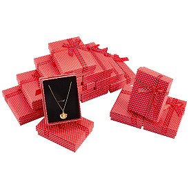 Valentines Day Gifts Packages Cardboard Jewelry Set Boxes, Rectangle, with Sponge