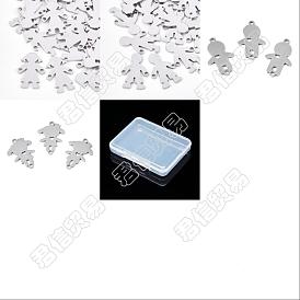 Unicraftale 16Pcs 4 Style 201 Stainless Steel Connector Charms, Laser Cut, Boy & Girl Silhouette