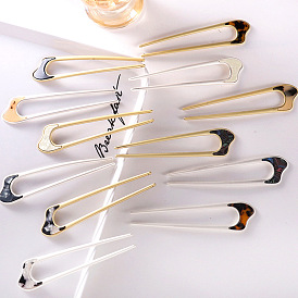 Modern minimalist matte metal hairpin for Hanfu - U-shaped hairpin, ancient style, vinegar acid.