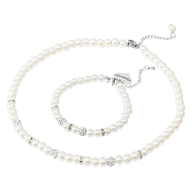 2шт 2 браслеты из стеклянных бусин и браслеты для детей, с 304 нержавеющей стали сердцем прелести