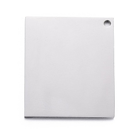 304 Stainless Steel Pendants, Stamping Blank Tag, Rectangle
