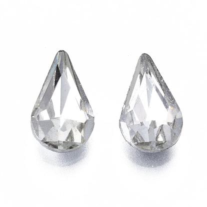 Imitation Crystal Glass, Glass Pointed Back Rhinestone, Faceted, Drop, 10x6x4mm