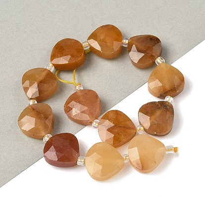 Природный Топаз нефрита бисер нитей, слеза, граненые, с бисером