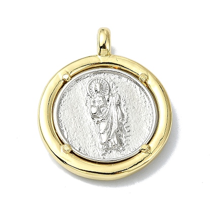 Подвески из латуни с покрытием из настоящего золота 18k, долговечный, без свинца и без кадмия, плоские круглые с человека