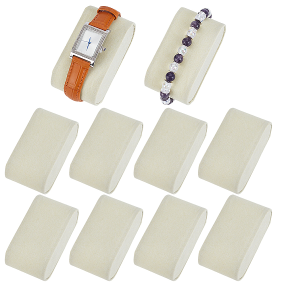 Пластиковые подушечки для браслетов, покрытые вельветом, овальные, для демонстрации ювелирных браслетов и часов