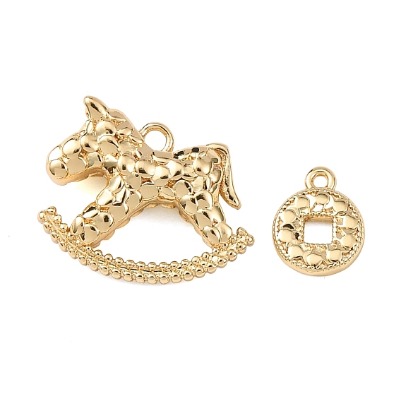 Латунные подвески, Подвески в форме лошадки-качалки и медных монет, долговечный