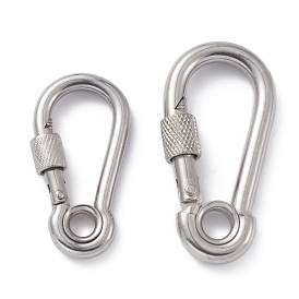 304 Stainless Steel Screw Carabiner Lock Charms, for Necklaces Making