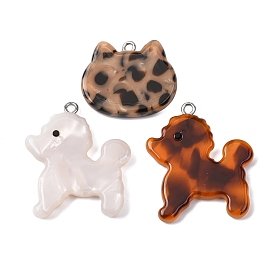 Непрозрачные подвески из ацетата целлюлозы (смолы), с платиновым железным обручем