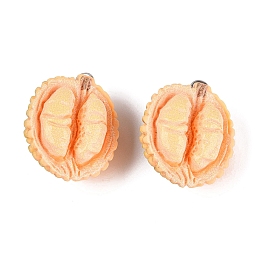 Colgantes de resina opaca imitación fruta, encanto de durián, con aros de hierro platino