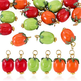 15 pièces 3 styles pendentifs en émail filé à la main, avec 304 anneaux en acier inoxydable