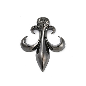 304 Stainless Steel Beads, Half Drilled, Fleur De Lis