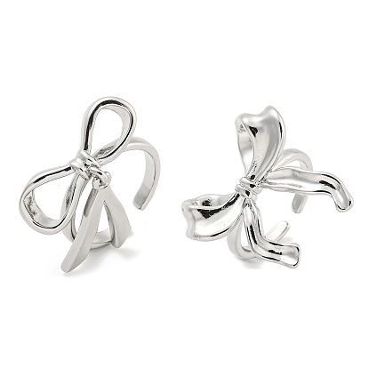 Anillos de puño de latón con lazo, anillos abiertos para mujeres