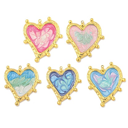 Ионное покрытие (ip) 304 подвески из нержавеющей стали, с эмалью, реальный 18 k позолоченный, шарма сердца