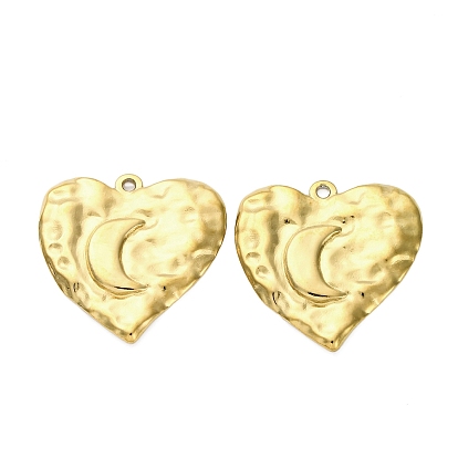 304 подвески из нержавеющей стали, ионное покрытие (ip), сердце с лунным шармом