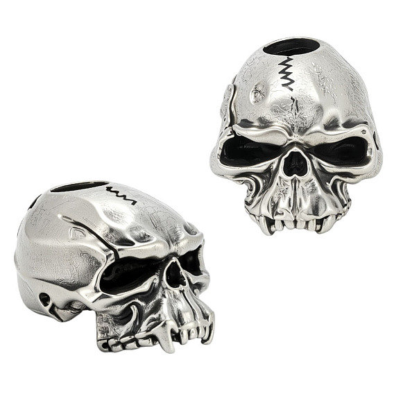 2шт. латунные европейские бусины, бусины с большим отверстием, череп