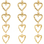 12 шт 2 стили латунные подвески, вогнутое и выпуклое сердце, с целью перехода в кольце