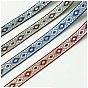 Ethnic Style Polyester Embroidery Rhombus Ribbons, Jacquard Ribbon, Garment Accessories