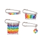 Iron Brooches, Transparent Glass Pendant Kilt Pins