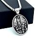 Греческое ретро 304 ожерелье из нержавеющей стали с овальным кулоном в виде Девы Марии