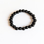 8mm Natural Glass Bead Bracelet with Elastic Cord for Women and Men