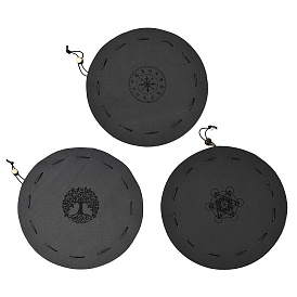 Мешочки для игральных костей из искусственной кожи в стиле викингов с завязками, темно-серый