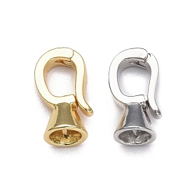 Rack Plating Brass Fold Over Clasps, Cadmium Free & Lead Free, Long-Lasting Plated