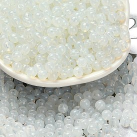 Imitation Jade Glass Seed Beads, Round