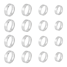 16 шт. 4 размер 201 простые кольца из нержавеющей стали для мужчин и женщин