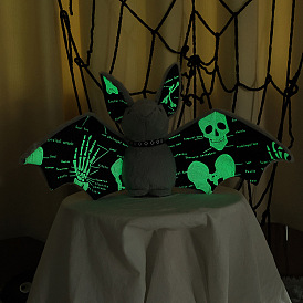 Luminous PP Cotton Stuffed Bat Plush Toy, Glow in the Dark, for Children Doll Toy Home Room Decoration